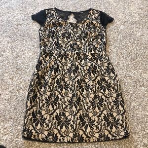 Medium. Black/Tan Mini Dress. Worn once